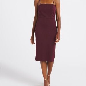 Nine Britton Burgundy Spaghetti Strap Midi Dress
